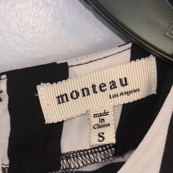 Monteau Black and White Striped Sleeveless Blouse Size S‎ - Picture 2 of 7